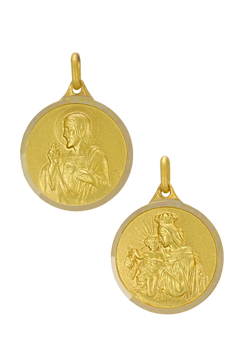 Medalla religiosa Sagrado Corazón y Virgen del Carmen