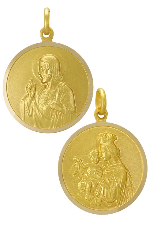Medalla religiosa Sagrado Corazón y Virgen del Carmen