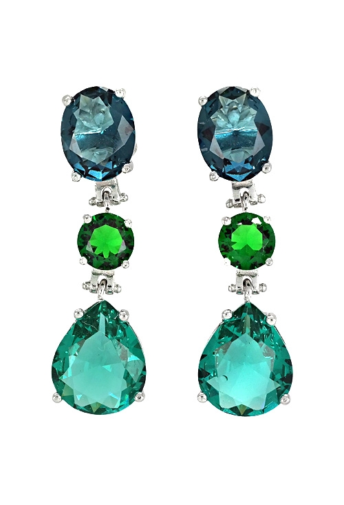 Pendientes de plata largos con piedras