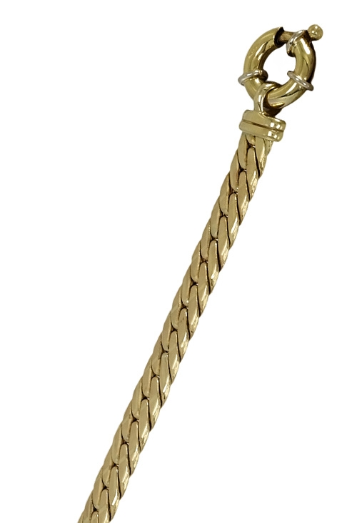 pulsera oro amarillo 18 ktes modelo trenzado muy tupido vista lateral 0628