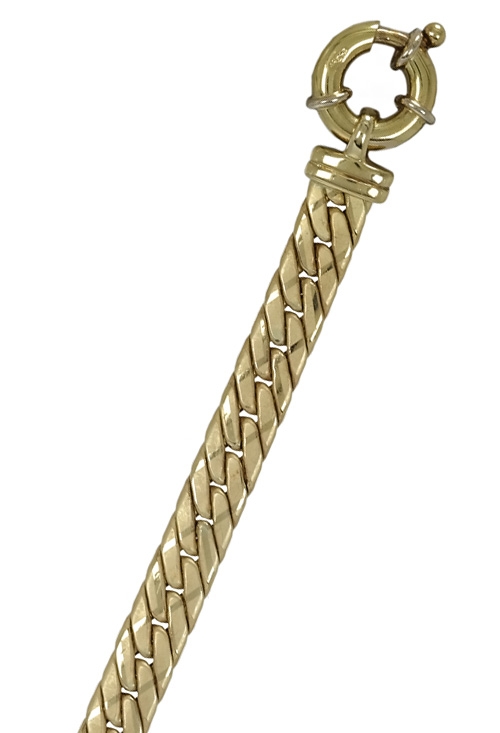pulsera oro amarillo 18 ktes modelo trenzado muy tupido vista parcial 0628