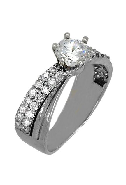 sortija plata con circonitas hombros cruzados joyas en plata para mujer en venta online a precios baratos 037_E14-020 _01