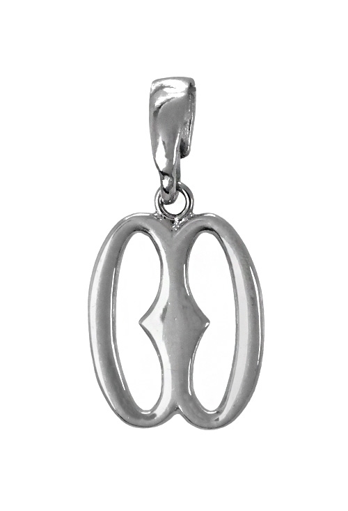 colgante de plata simbolo adinkra que representa la belleza foto frontal