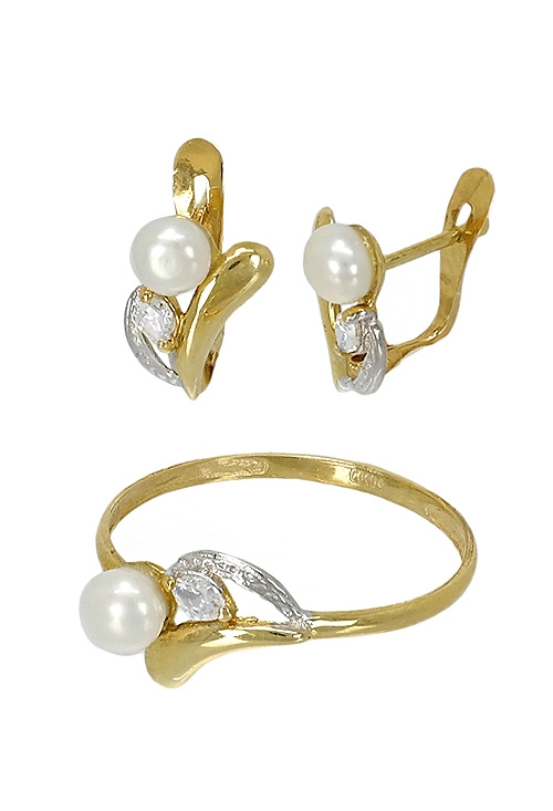 conjunto pendientes y sortija para regalo primera comunion 085_13573_03