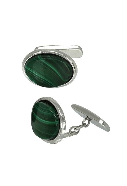 gemelos para camisa oro blanco y malaquita M514225-G_01