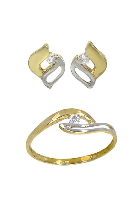 juego de oro bicolor 18 ktes para niñas de primera comunion 085_13528