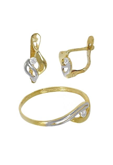 juego de oro bicolor 18 ktes para niñas de primera comunion 085_13528_03