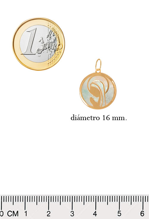 medalla oro y nacar virgen nina vista 4