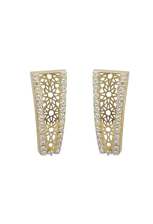 pendientes oro amarillo 18 ktes con circonitas vista frontal 030-2668