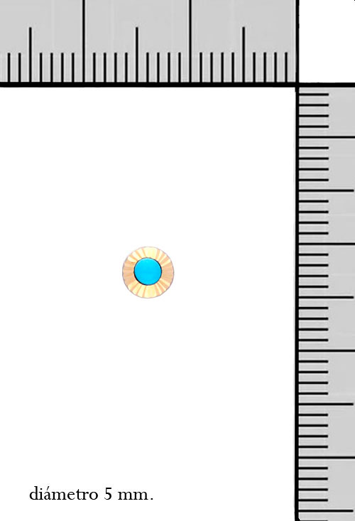 pendientes para bebe oro 18k y turquesa 030_2289-T_M