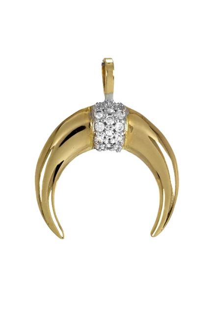 colgante oro amarillo 18 kts cuernos vista frontal 289_0558724C