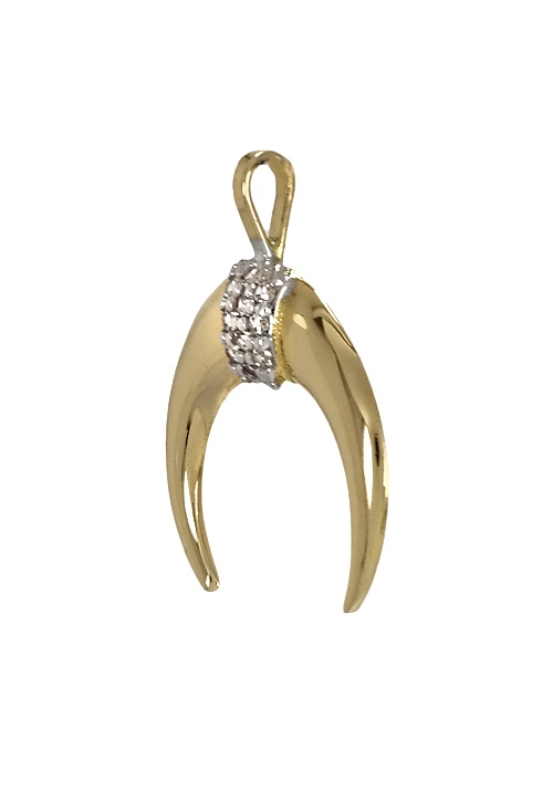 colgante oro amarillo 18 kts cuernos vista lateral 289_0558724C_01