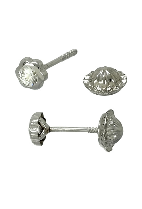 dormilonas pendientes oro blanco 9 ktes con circonita vista lateral 019_9K4-03768-4B