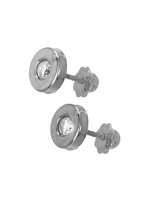 pendientes de oro blanco 18 ktes con circonitas para bebe foto lateral 234_1707-B_01