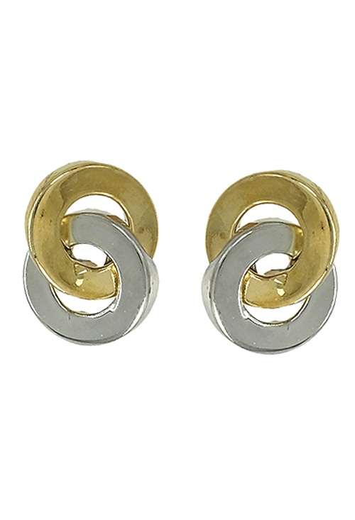 pendientes oro bicolor circulos enlazados vista frontal 019_9K4-10603