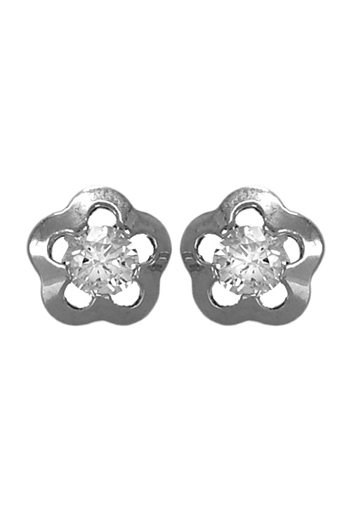 pendientes tornillo oro blanco 9 kilates con circonita vista frontal 019_9K4-06418-2.5B