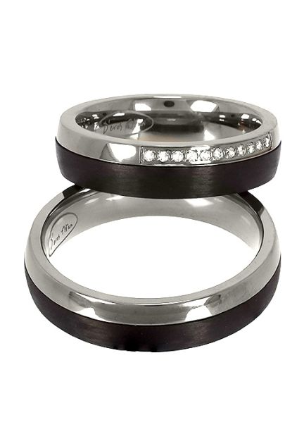 Alianza en titanio y brillantes para hombre y mujer a precios baratos