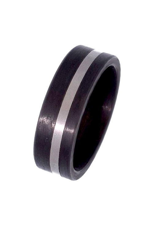 Alianza de fibra de carbono y titanio bicolor, 7mm de ancho 290_DC6-00-70