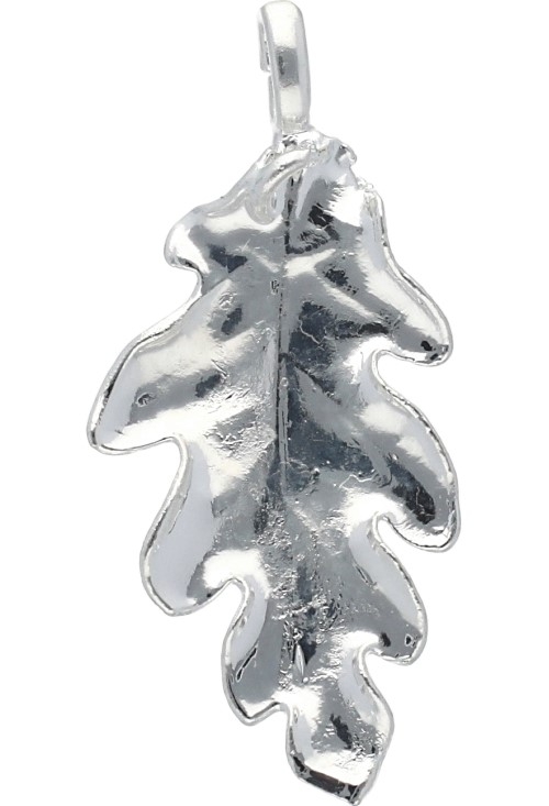 colgante hoja de roble bañada en plata vista frontal 270_ROBLE-3-3