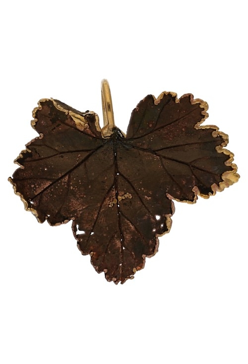 colgante hoja natural de parra dorada ocre vista frontal 270_PARRA-BOSQ-3-3A