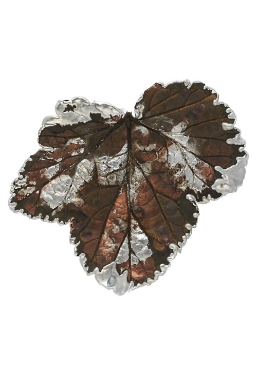 colgante hoja natural de parra plateada en ocre y en silver foto frontal 270_PARRA-BOSQ-4-4