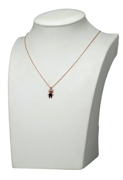 gargantilla plata chapada en rosa motivo niño cuajado de piedras vista peto 295_PVOL74159_01