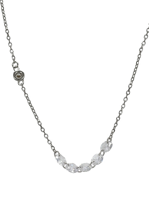 gargantilla plata motivo 5 circonitas encadenadas vista principal 295_PVOL74248