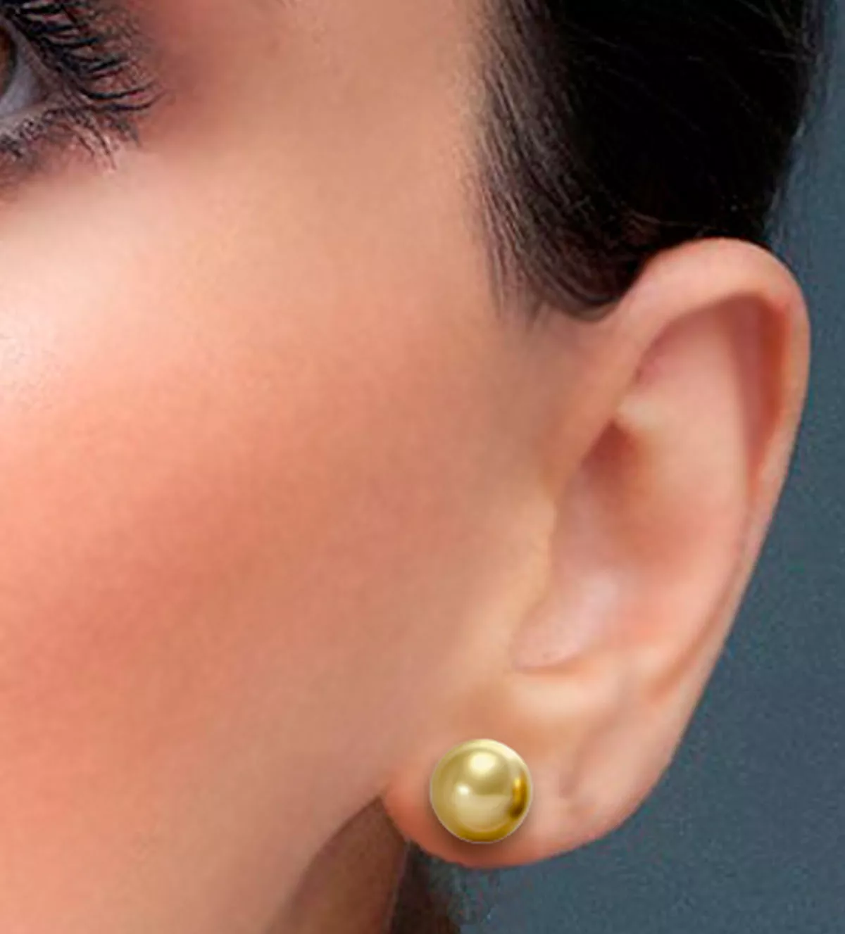 Pendientes oro 9 ktes media bola 292_9K14-910-1342-10 - Imagen 3