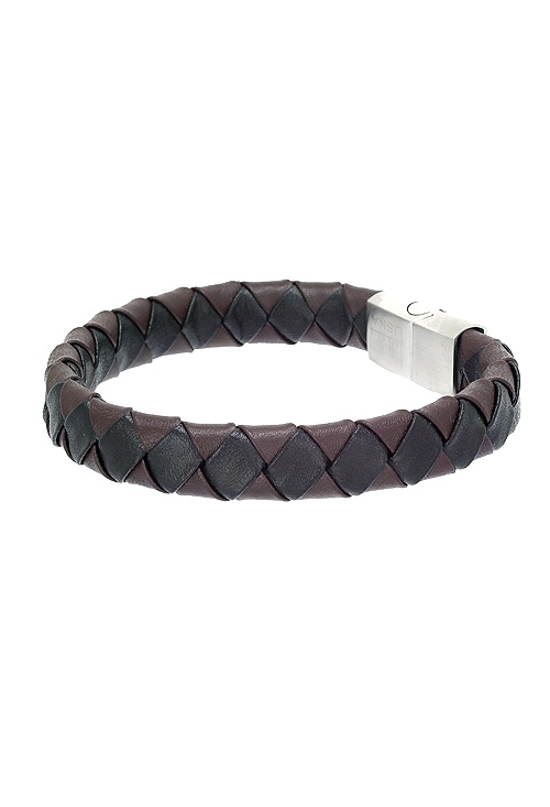 pulsera para hombre piel y acero foto dos 294_847BR232_01