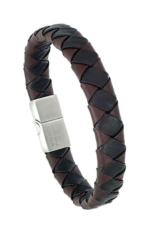 pulsera para hombre piel y acero foto uno 294_847BR232