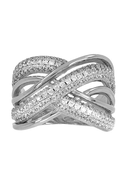 sortija de plata con circonitas bandas cruzadas en trenza vista frontal 271_PANI1776