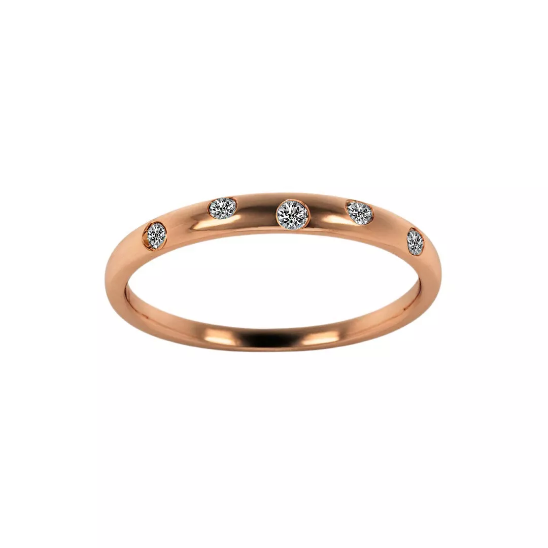 anillo de compromiso oro rosa con diamantes