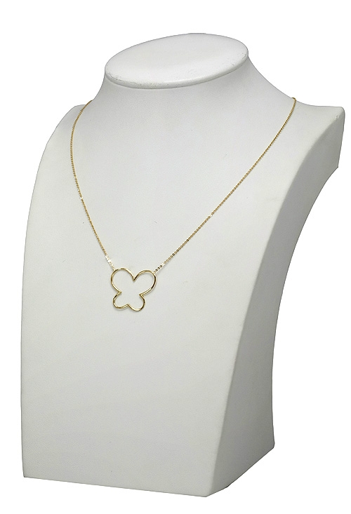 gargantilla oro amarillo 18 ktes cadena fina con motivo de mariposa vista expositor 243_017-03322_01