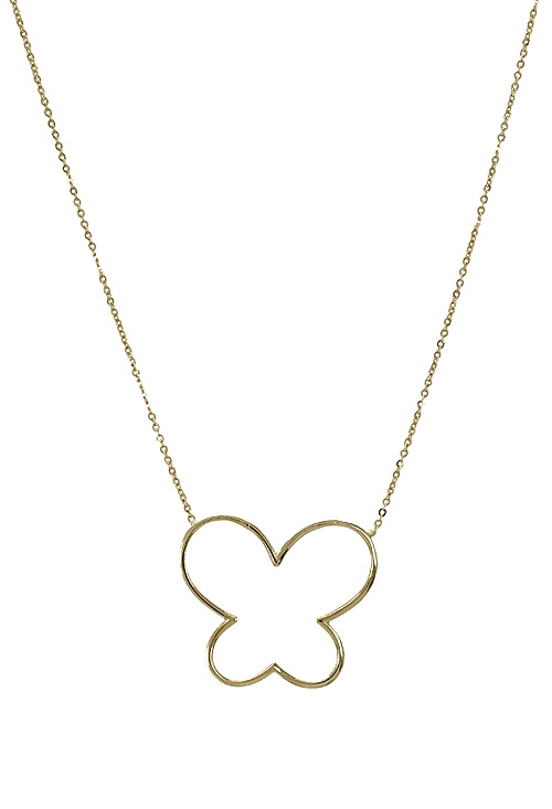 gargantilla oro amarillo 18 ktes cadena fina con motivo de mariposa vista frontal 243_017-03322