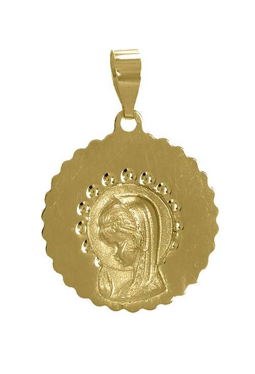 medalla oro amarillo 18 ktes virgen niña especial primera comunion 243_000-06858