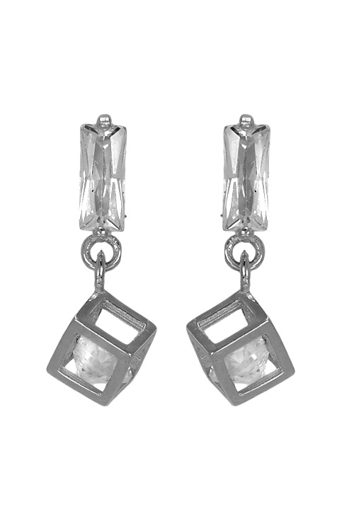 pendiente de plata modelo cubo precio especial onlinevista frontal 295_PPBR34863
