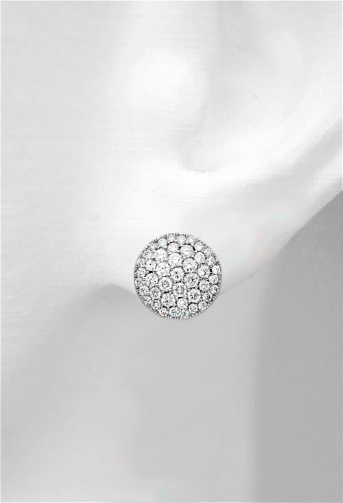 pendientes oro blanco 18 kilates roseta redonda cuajada de diamantes talla brillante precio barato joyeria online foto modelo oreja 284_P010004764_02