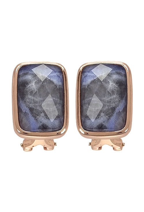 pendientes plata chapada con cuarzo facetado forma rectangulo vista frontal 252_BE53170-CA_01