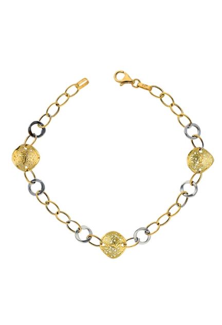 pulsera de mujer oro primera ley 18 kitales blanco y amarillo foto principal