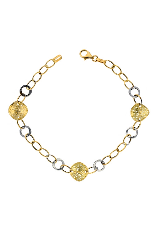 pulsera de mujer oro primera ley 18 kitales blanco y amarillo foto principal