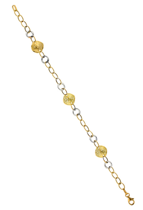 pulsera de mujer oro primera ley 18 kitales blanco y amarillo foto extendida