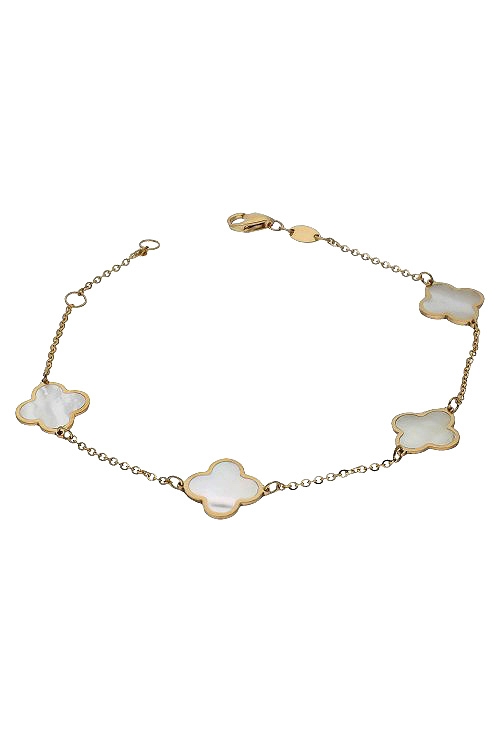 pulsera de oro amarillo 18 ktes con treboles de nacar foto frontal 243_447-01129_01