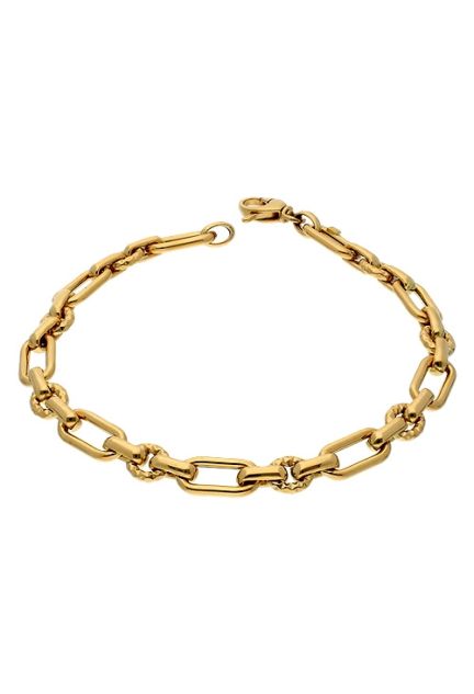 pulsera oro amarillo 18 kilates eslabones combinados vista frontal 243_343-00351 (Pulseras)