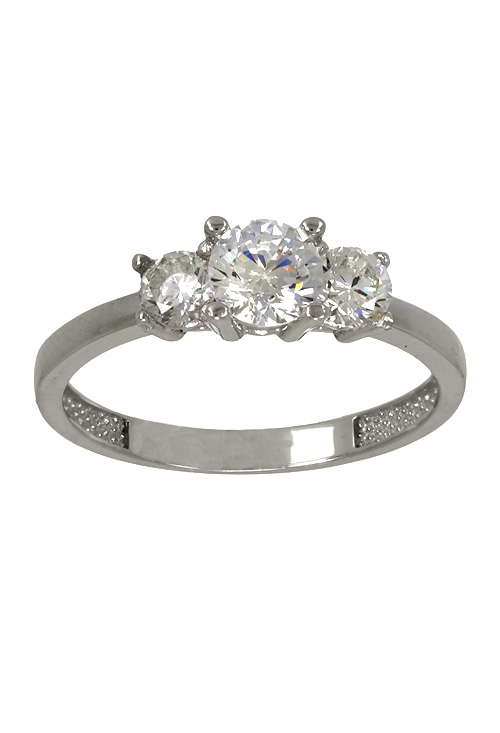 Anillo oro blanco con circonitas tipo tresillo para mujer 243_177-01514