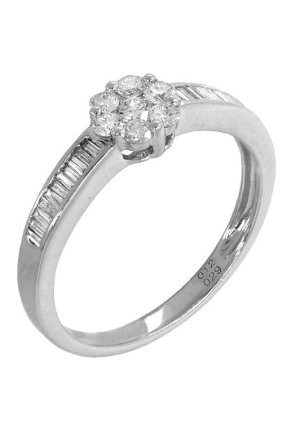 anillo oro blanco 18 ktes con diamantes talla baguet y talla brillante precio barato vista oblicua 243_297-01142_01