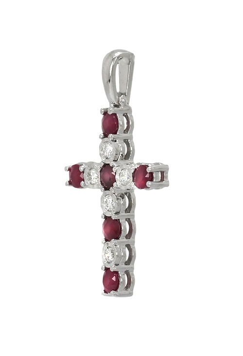 cruz de oro blanco 18 ktes con rubies y diamantes foto lateral 243_245-00562_01