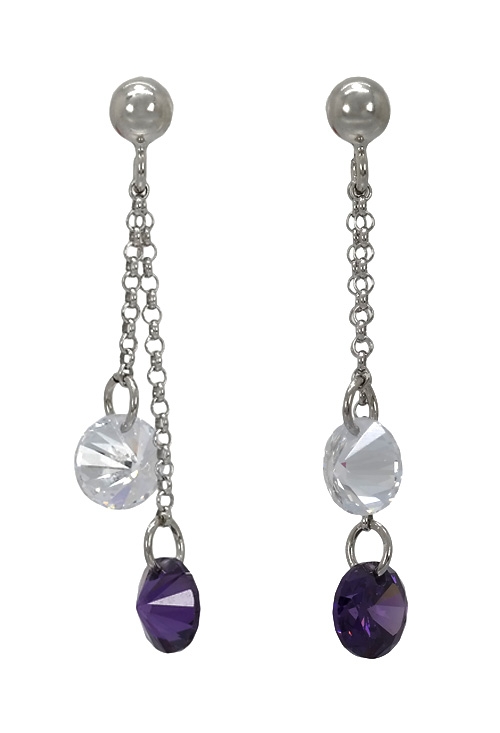 pendientes de plata largos con cristales swarovski vista frontal 266_016165-1-1-1