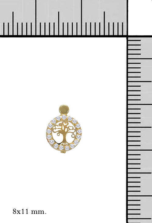 pendientes oro amarillo 18 kilates arbol de la vida foto con medidas 030_2779_M