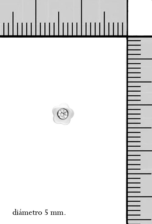 pendientes oro blanco 18k para bebe flor 1 circon 234_2300-B_M