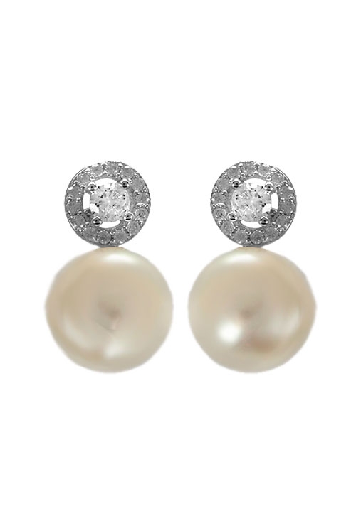 pendientes plata con perla cultivada y motivo de garra vista frontal 280_2022298